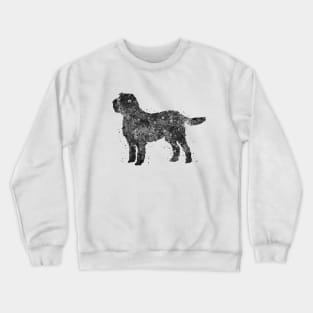 Italian Spinone dog watercolor black and white Crewneck Sweatshirt